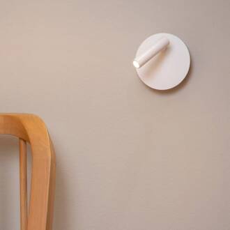 Lucide LED oplaadbare wandspot Jolijn, wit, Ø 10,2 cm, magneet