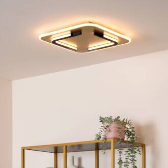 Lucide LED plafondlamp Andreas, hoekig, 40 cm x 40 cm, goud mat goud mat, zwart