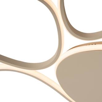 Lucide LED plafondlamp Samling, lengte 90 cm, taupe, metaal