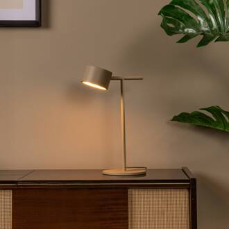 Lucide LED tafellamp Gian, taupe, hoogte 40 cm, metaal