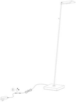 Lucide LED vloerlamp Aaron, wit, dimbaar tot warm, hoogte 134 cm