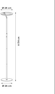 Lucide LED vloerlamp Celeste, zwart, hoogte 174 cm, metaal