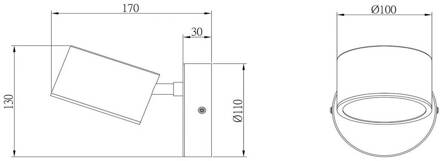 Lucide LED wandlamp Gian, taupe, breedte 11 cm, metaal