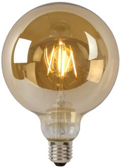 Lucide Ledfilamentlamp Globe G125 - Amber - D12,5cm - Dimbaar - Warm Wit - E27 - 8w