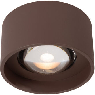 Lucide LENZ - Plafondspot Binnen/Buiten - Ø 11 cm - LED - 1x8W 2700K - IP54 - Roest bruin | Essential