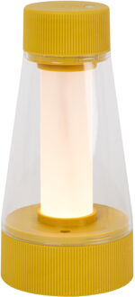 Lucide LORALI - Oplaadbare Tafellamp Binnen/Buiten - Accu/Batterij - LED Dimb. - IP44 - Okergeel