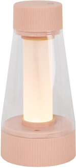 Lucide LORALI - Oplaadbare Tafellamp Binnen/Buiten - Accu/Batterij - Ø 7,7 cm - LED Dimb. - 1x1,2W 2600K/3000K - IP44 - Roze