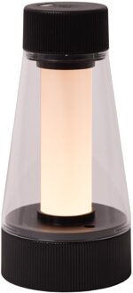 Lucide LORALI - Oplaadbare Tafellamp Binnen/Buiten - Accu/Batterij - Ø 7,7 cm - LED Dimb. - 1x1,2W 2600K/3000K - IP44 - Zwart