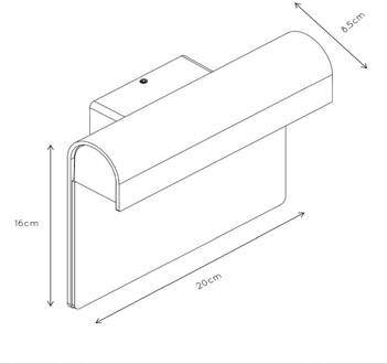 Lucide Lucide THESI LED Wandlamp - Zwart