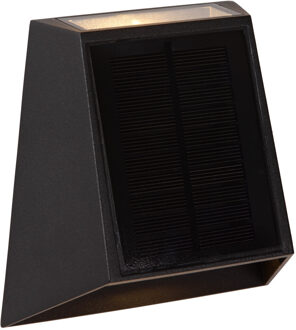 Lucide LUTON - Wandlamp - Zonne-energie - LED Dimb. - 1x2W 2700K/3000K - IP54 - Beweging & dag/nacht sensor - Zwart