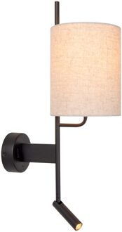 Lucide MAGIC - Wandlamp - 1xE27 - Met USB oplaadpunt - Zwart