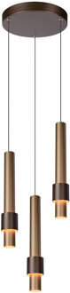 Lucide MARGARY - Hanglamp - Ø 28 cm - LED Dimb. - 3x4W 2700K - Koffie