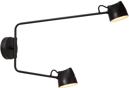 Lucide MILNE - Wandlamp - LED Dimb. - 2x8W 2700K - Zwart