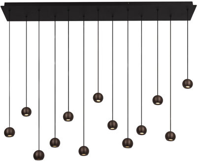 Lucide MONTANA - Hanglamp - LED Dimb. - CCT - 13x5,7W 2700K/4000K - Koffie | Premium