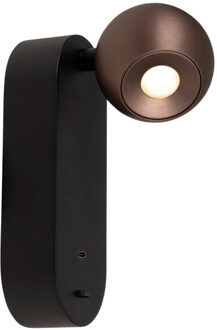 Lucide MONTANA - Wandlamp - LED - CCT - 1x6,3W 2700K/4000K - Met USB oplaadpunt - Koffie | Premium