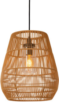 Lucide NERIDA - Hanglamp Binnen/Buiten - Ø 35 cm - 1xE27 - IP44 - Geschikt voor vide en hoge plafonds - Naturel