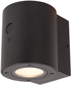 Lucide PERTH - Wandlamp - Zonne-energie - Ø 9 cm - LED Dimb. - 1x1W 2850K/3150K - IP65 - Beweging & dag/nacht sensor - Zwart