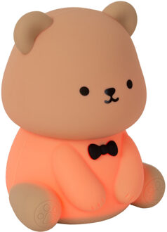 Lucide PINCHA BEAR - Oplaadbare Tafellamp Kinderkamer - Accu/Batterij - LED 3 StepDim - 1x0,5W 2100K - RGB - Bruin | Essential