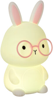 Lucide PINCHA RABBIT - Oplaadbare Tafellamp Kinderkamer - Accu/Batterij - LED 3 StepDim - RGB - Wit | Essential