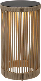 Lucide PINGI - Oplaadbare Vloerlamp Binnen/Buiten - Accu/Batterij - Ø 33,5 cm - LED 3 StepDim - 1x3W 3000K - IP44 - Taupe