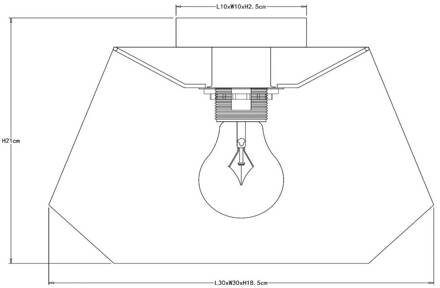 Lucide Plafondlamp Jessica, zwart, Ø 30 cm, katoen