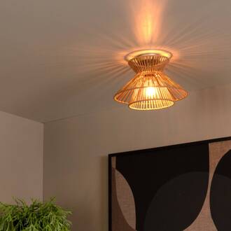 Lucide Plafondlamp Tasman, Ø 32 cm, naturelkleurig, papier natuur, messing