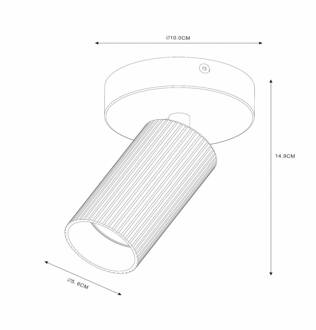 Lucide Plafondspot Clubs, 1-lamp, zwart