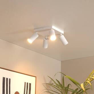 Lucide Plafondspot Clubs, wit, 4-lamps, GU10, aluminium