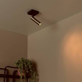 Lucide Plafondspot Grado, lengte 10 cm, grijs, metaal