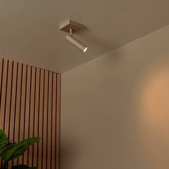 Lucide Plafondspot Grado, lengte 10 cm, taupe, metaal