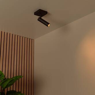 Lucide Plafondspot Grado, lengte 10 cm, zwart, metaal