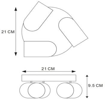 Lucide Plafondspot Punch, 3-lamps, rondel, wit