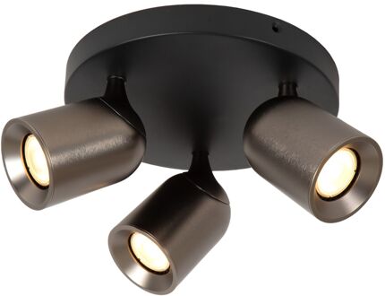 Lucide Plafondspot Punch - Grijs - D21cm - 3xgu10