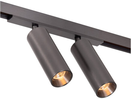 Lucide Premium LINIAL MOXX Railspot - 1-fase Railsysteem / Smart Railverlichting - 2xLED - Mat Zwart Chroom