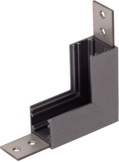 Lucide Premium LINIAL Opbouwrail - Hoek Verticaal - 1 fase Railsysteem / Railverlichting - Smart - 48V Track - Mat Zwart Chroom