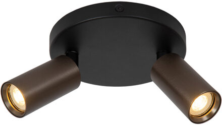 Lucide RITMO - Plafondspot - Ø 15 cm - 2xGU10 (MR11) - Koffie