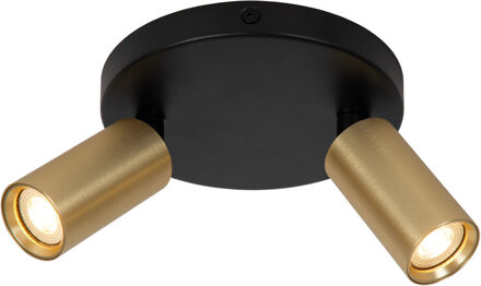 Lucide RITMO - Plafondspot - Ø 15 cm - 2xGU10 (MR11) - Mat Goud / Messing
