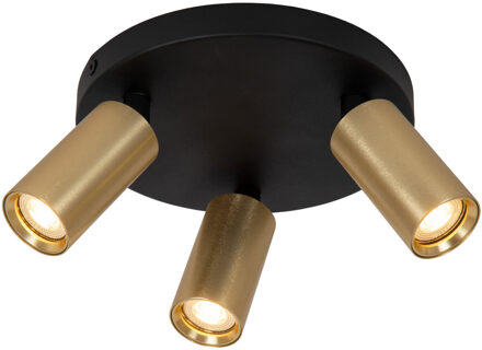 Lucide RITMO - Plafondspot - Ø 18 cm - 3xGU10 (MR11) - Mat Goud / Messing