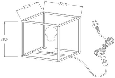 Lucide RUBEN Tafellamp 1xE27 - Zwart