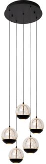 Lucide SENTUBAL - Hanglamp - Ø 35 cm - LED Dimb. - 5x5,2W 2700K - Zwart