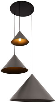 Lucide SPITZE - Hanglamp - Ø 68 cm - 3xE27 - Geschikt voor vide en hoge plafonds - Grijs | Vibes