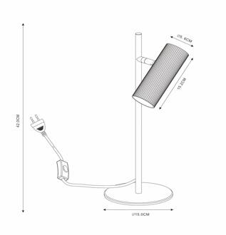 Lucide Tafellamp Clubs, kop draai- en zwenkbaar, zwart