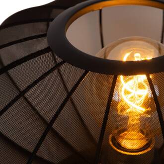 Lucide Tafellamp Corina, zwart, Ø 40 cm, E27 zwart, goud