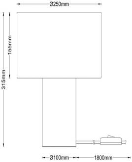 Lucide tafellamp Tachina, hoogte 31 cm, bruin/naturel, hout/stof donker hout, naturel
