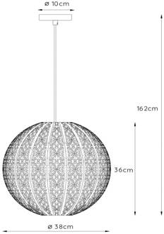 Lucide TAHAR Hanglamp 1xE27 - Zwart