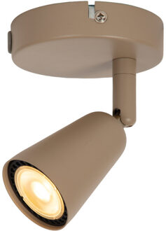 Lucide TIANA - Wandspot / Wandlamp - 1xGU10 - Wandlicht of plafonnière - Taupe | Essential