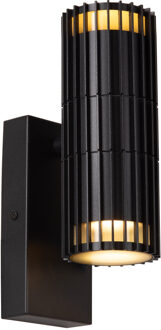 Lucide TIMBALA - Wandspot / Wandlamp Binnen/Buiten - 2xGU10 - IP44 - Zwart | Essential