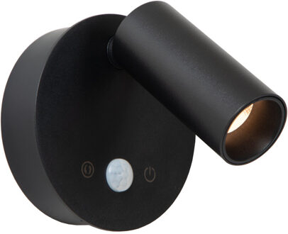 Lucide TONI - Oplaadbare Wandspot / Wandlamp - Accu/Batterij - Ø 8,1 cm - LED Dimb. - CCT - 1x2W 2700K/4000K - Bewegingssensor (uitschakelbaar) - Magnetisch - Zwart