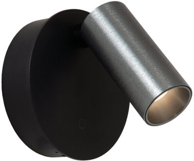 Lucide TONI - Oplaadbare Wandspot / Wandlamp - Accu/Batterij - Ø 8,1 cm - LED Dimb. - CCT - 1x2W 2700K/4000K - Magnetisch - Grijs ijzer