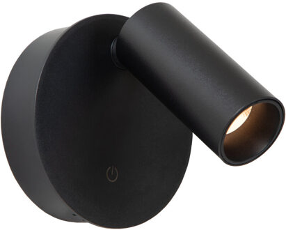 Lucide TONI - Oplaadbare Wandspot / Wandlamp - Accu/Batterij - Ø 8,1 cm - LED Dimb. - CCT - 1x2W 2700K/4000K - Magnetisch - Zwart